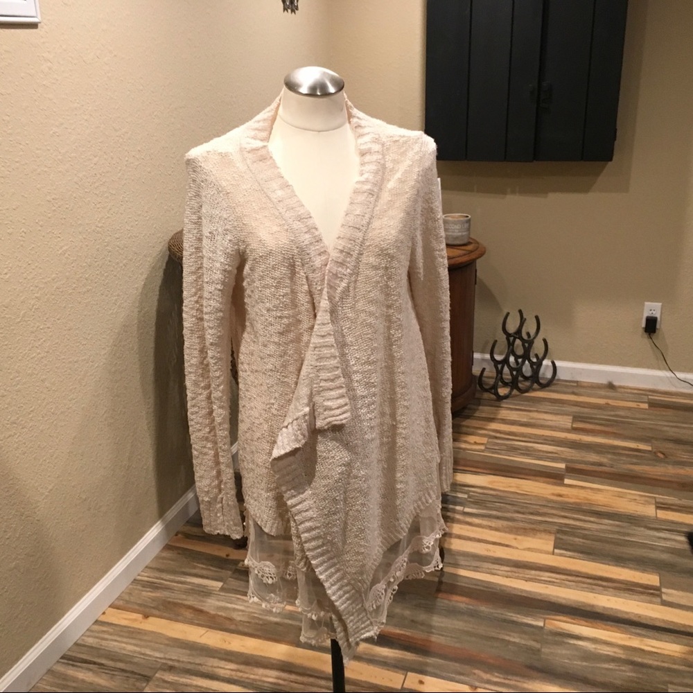 Lace under Cardigan